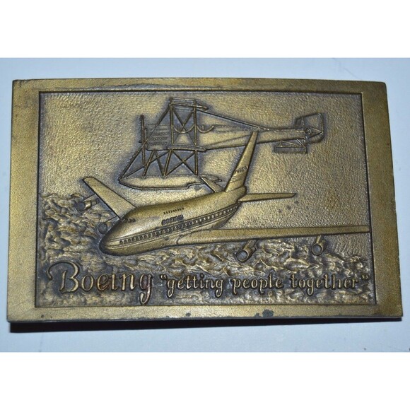 Boeing Other - Vintage BOEING "Getting People Together" Airlines Aviation Belt Buckle Rare